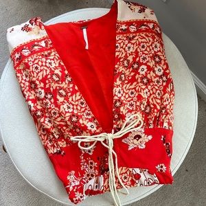 Free People Plunge Neck Long Sleeve Dress